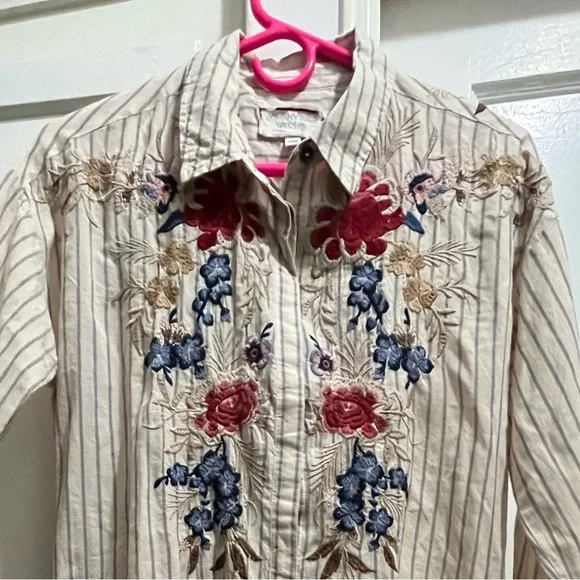 Johnny Was workshop long sleeve embroidered tunic dress top size XS - Picture 8 of 15